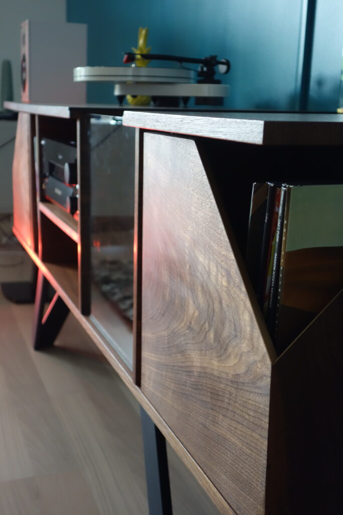 meuble à vinyl en bois massif
